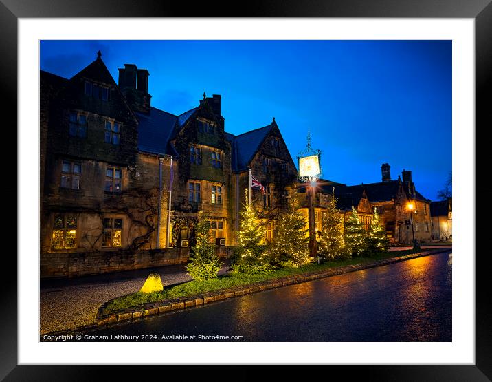 Lygon Arms Broadway Framed Mounted Print by Graham Lathbury