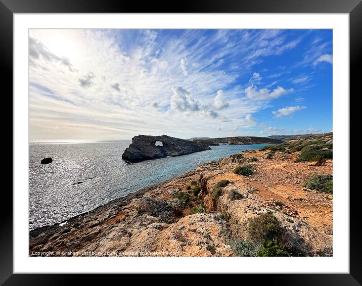 Blue Lagoon Comino, Malta Framed Mounted Print by Graham Lathbury