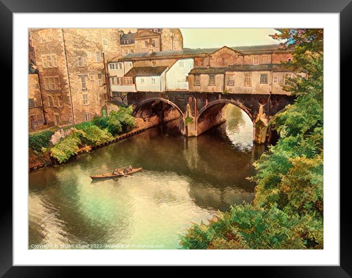 Canoeing in Bath Framed Mounted Print by Stuart Chard