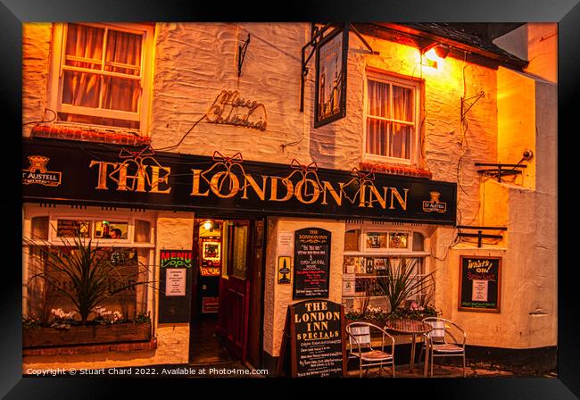 The London Inn pub at Padstow Cornwall Framed Print by Stuart Chard