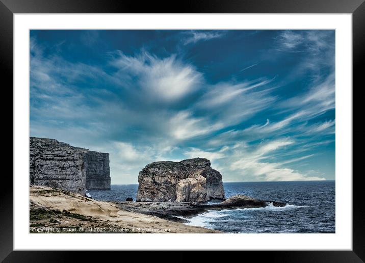Gozo Island Cliffs in Malta Framed Mounted Print by Stuart Chard