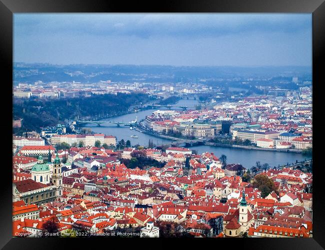 Aerial view of Prague Framed Print by Stuart Chard
