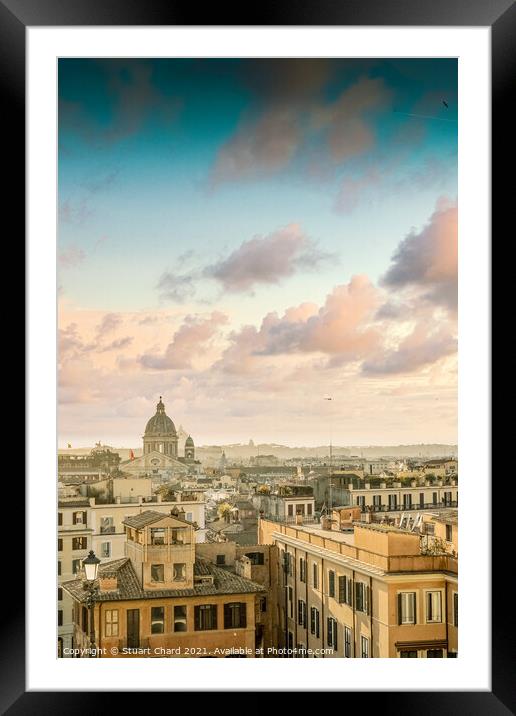 Rome Skyline Framed Mounted Print by Stuart Chard