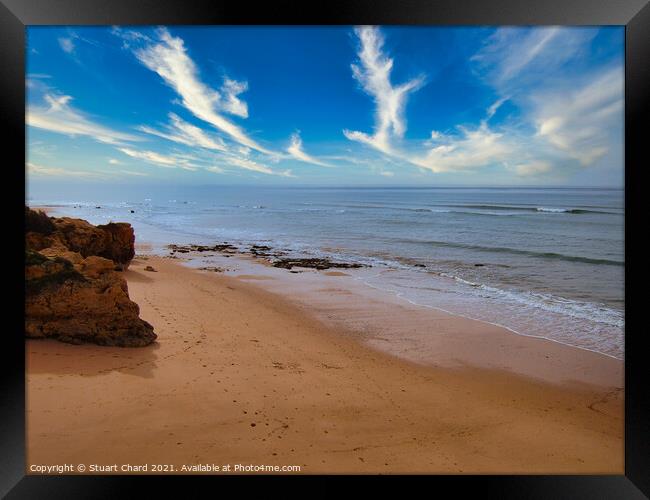 Praia de Oura beach  Algarve,Portugal Framed Print by Stuart Chard