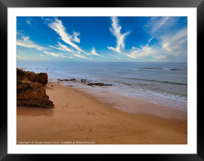 Praia de Oura beach  Algarve,Portugal Framed Mounted Print by Stuart Chard