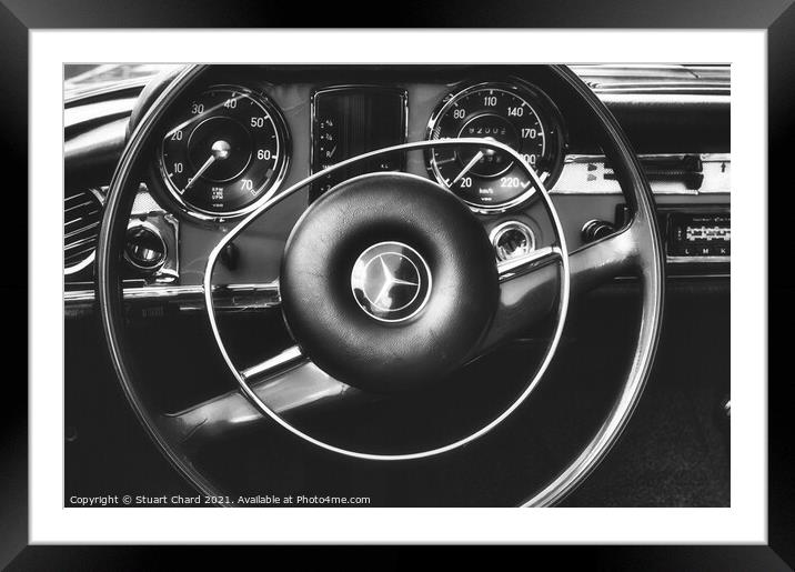 Mercedes Benz Classic Car Dashboard Framed Mounted Print by Stuart Chard