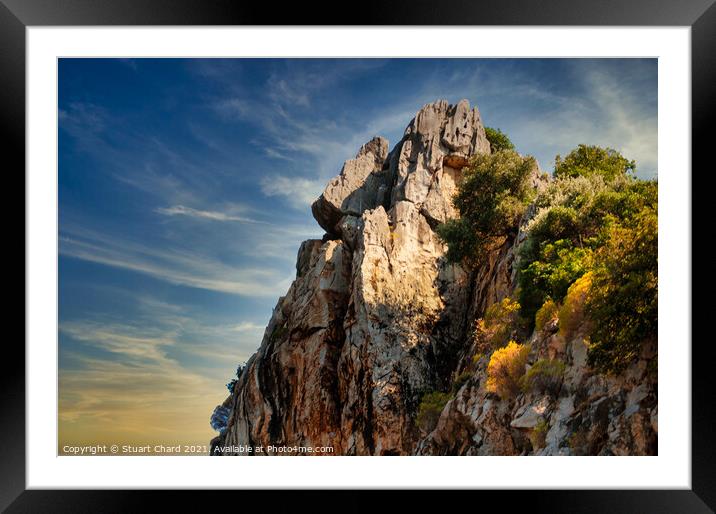 Turkey - Rugged coastline and mountains Framed Mounted Print by Stuart Chard