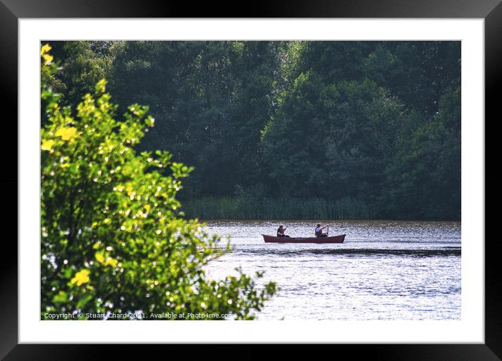 Two men in a boat Framed Mounted Print by Stuart Chard