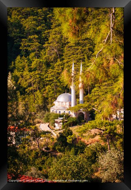 Mosque in the hillside in Turkey Framed Print by Stuart Chard