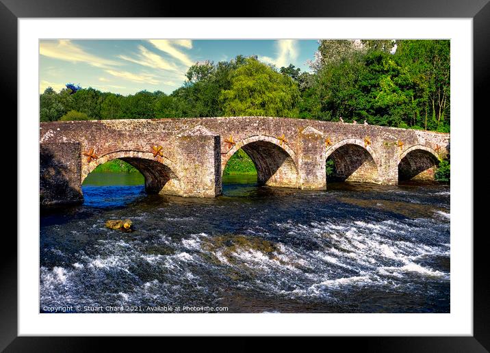 Bickleigh Bridge on the River Exe  Framed Mounted Print by Stuart Chard