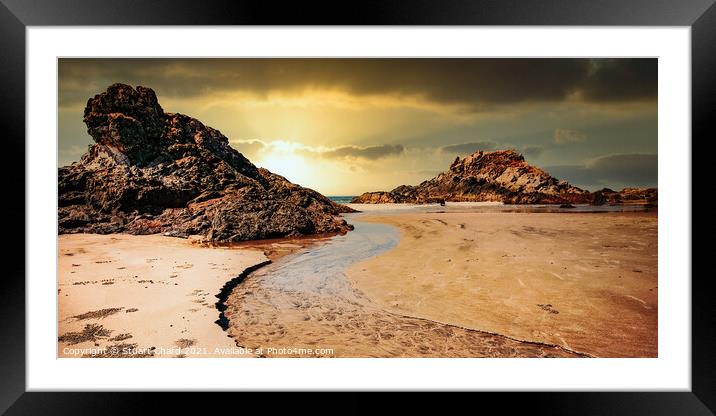 Tropical sunset and coastline in Goa Framed Mounted Print by Stuart Chard