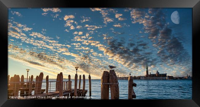 Venice bay at sunset   Framed Print by Stuart Chard