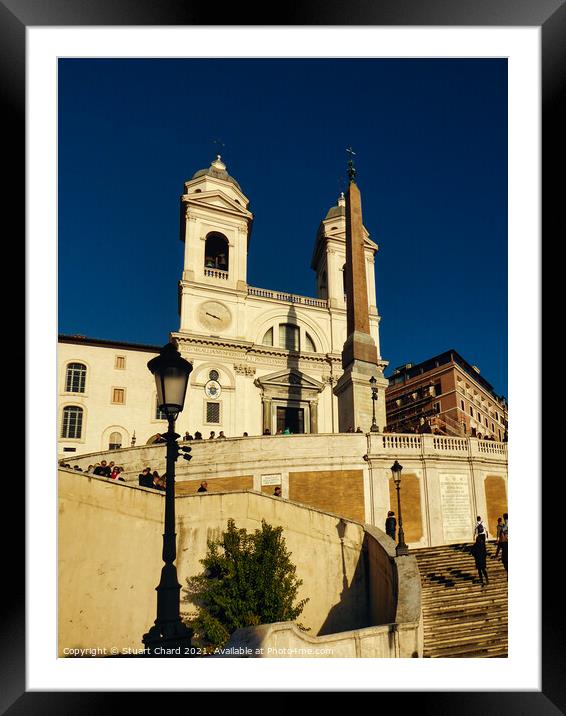The Spanish Steps & church of Trinita dei Monti Ro Framed Mounted Print by Stuart Chard