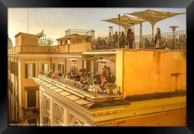 Al fresco dining in Rome Italy Framed Print by Stuart Chard