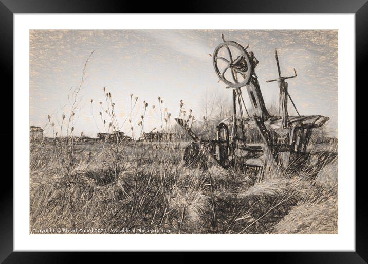 old english farm plough machine Framed Mounted Print by Stuart Chard