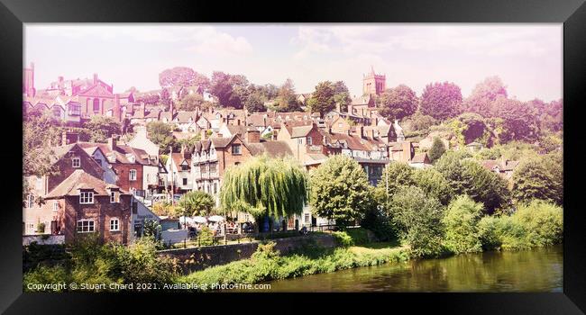 Historic town of Bridgnorth in Shropshire Framed Print by Stuart Chard