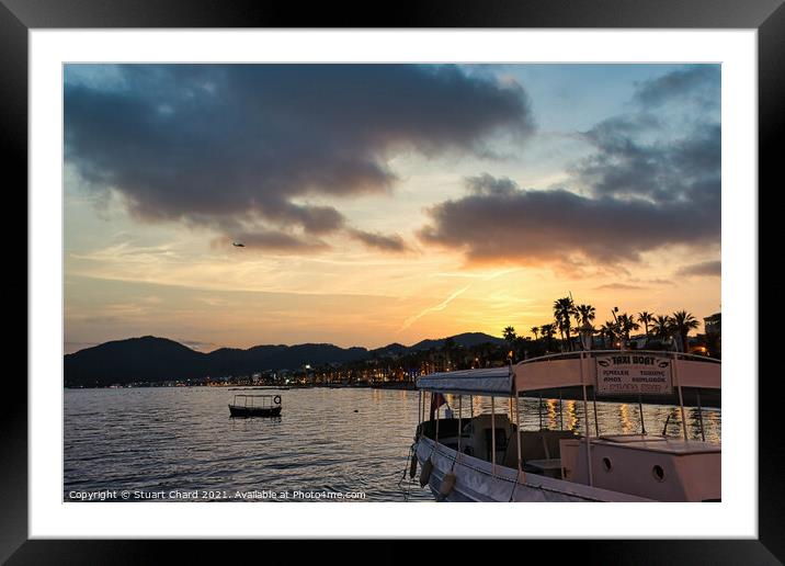 Sunset on the mediterranean Framed Mounted Print by Stuart Chard