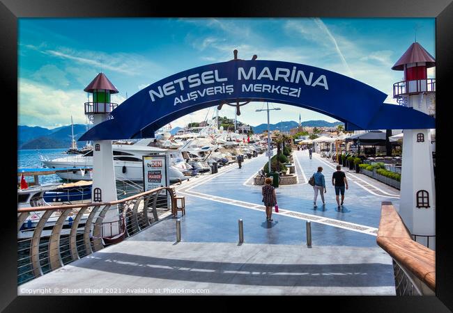 Netsel Marina and promenade in Marmaris Turkey Framed Print by Stuart Chard