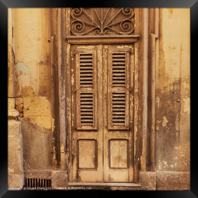 Old door in Valletta Malta Framed Print by Stuart Chard