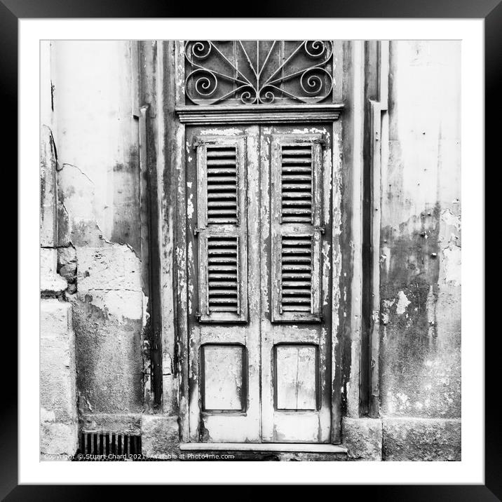 Old door in Valletta Malta Framed Mounted Print by Stuart Chard