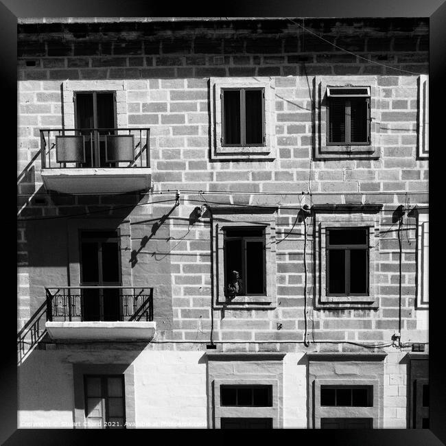 Valletta apartments and windows Framed Print by Stuart Chard