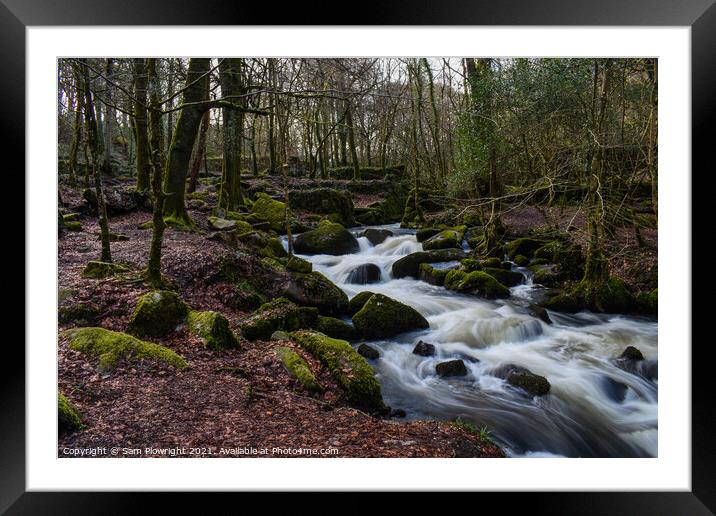 Water flow at Kennall Vale Framed Mounted Print by Sam Plowright