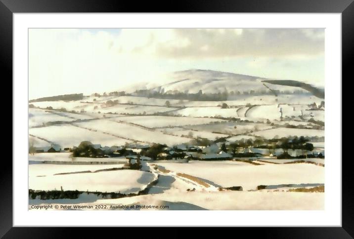 Uldale and Binsey Fell in winter Framed Mounted Print by Peter Wiseman