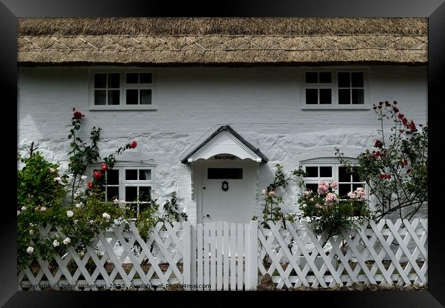 Thatched cottage in Avebury Framed Print by Peter Wiseman