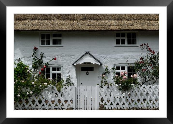 Thatched cottage in Avebury Framed Mounted Print by Peter Wiseman