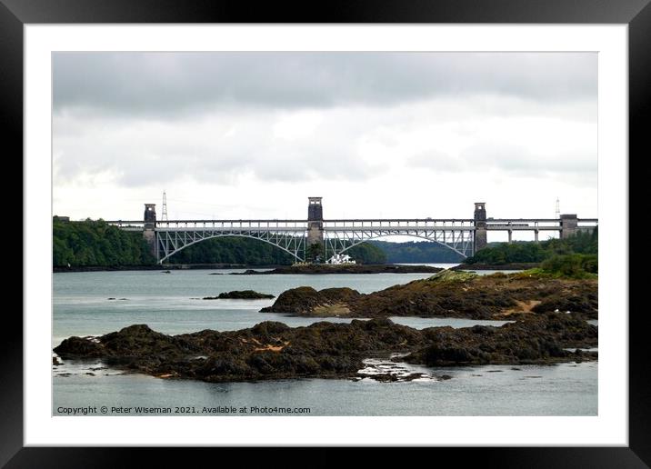 Britannia Bridge, Anglesey, North Wales.  Framed Mounted Print by Peter Wiseman