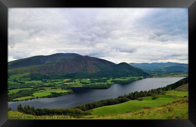 A view of over Bassenthwaite Lake towards Skiddaw  Framed Print by Peter Wiseman