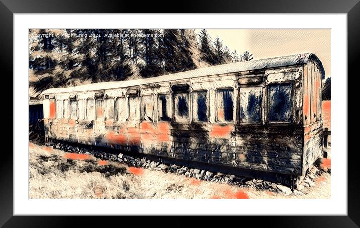 Old railway coach Framed Mounted Print by Ralph Greig