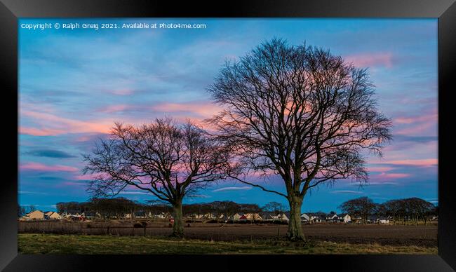 Sunset over Mintlaw Framed Print by Ralph Greig