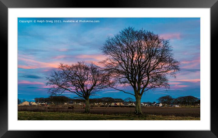 Sunset over Mintlaw Framed Mounted Print by Ralph Greig