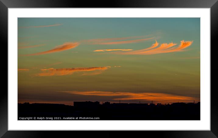 Summer evening Sunset over aberdeen Framed Mounted Print by Ralph Greig