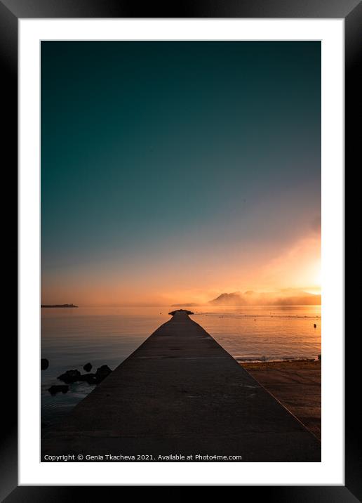 Sunrise in Port de Pollença, Mallorca Framed Mounted Print by Genia Tkacheva