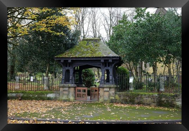 Church yard gates Marsden Framed Print by Roy Hinchliffe