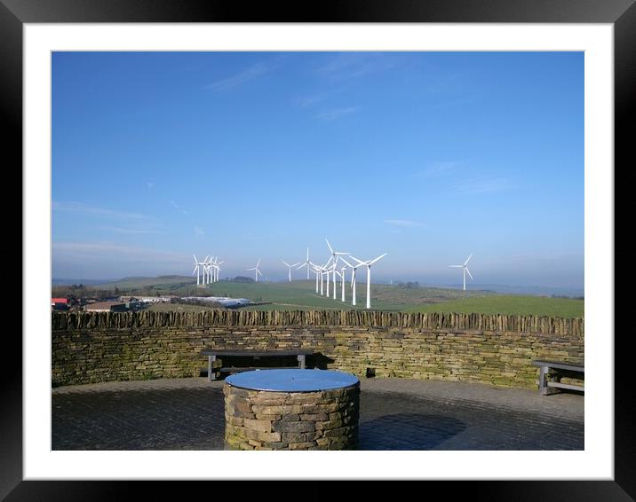 Wind farm Royd Moor Holmfirth Framed Mounted Print by Roy Hinchliffe