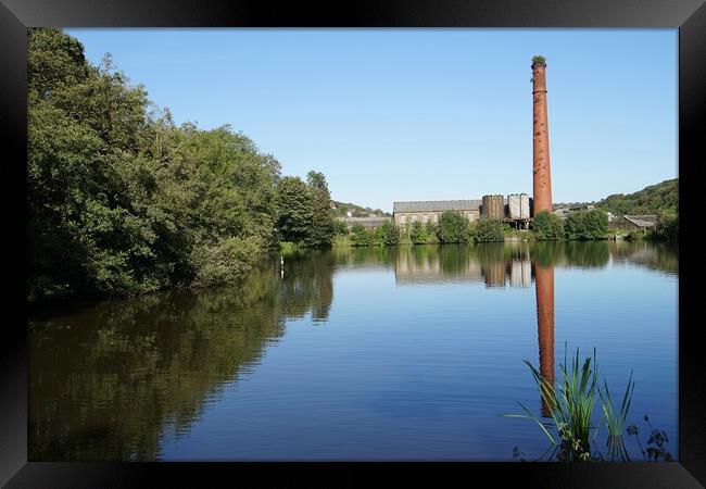 Reflections in water Holmfirth Framed Print by Roy Hinchliffe