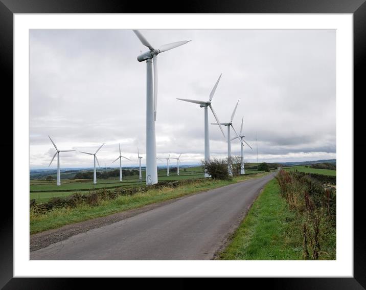 Roadside Windmills Holmfirth Framed Mounted Print by Roy Hinchliffe