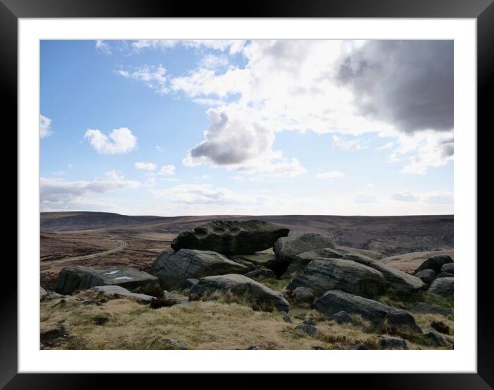Yorkshire moorland rock Framed Mounted Print by Roy Hinchliffe