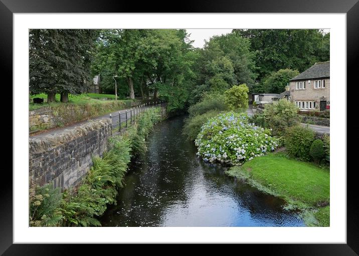 Village stream in Marsden Framed Mounted Print by Roy Hinchliffe