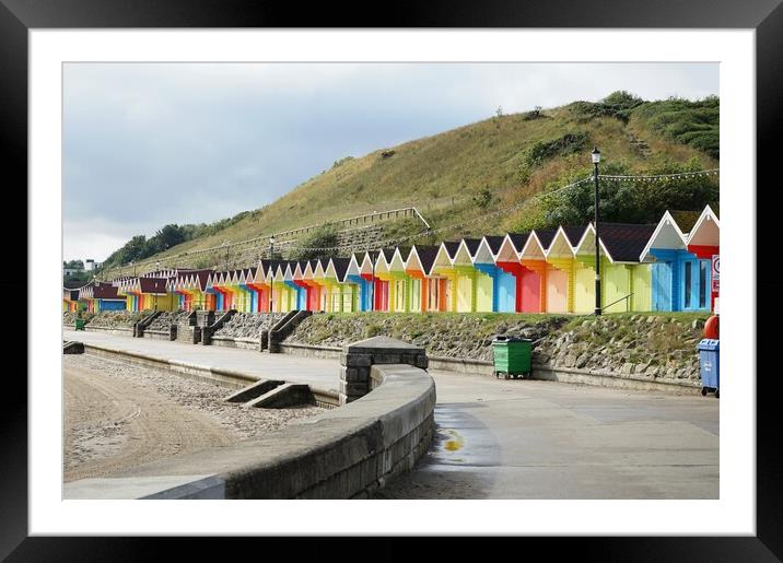  Scarborough Beach huts Framed Mounted Print by Roy Hinchliffe