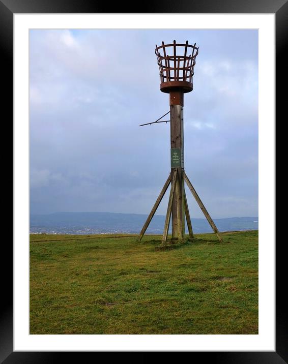 Hilltop Fire cage Huddersfield Framed Mounted Print by Roy Hinchliffe