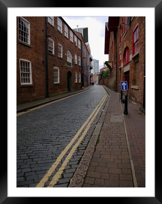 Narrow street in Leeds Framed Mounted Print by Roy Hinchliffe