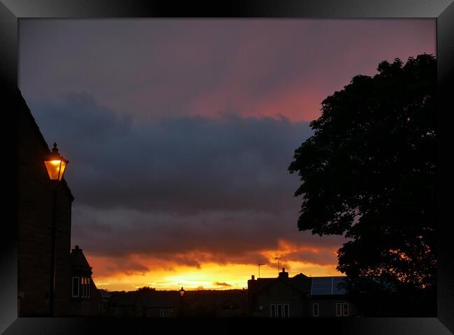 Lamplight Sunset in Yorkshire Framed Print by Roy Hinchliffe