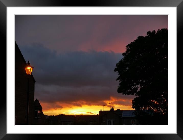 Lamplight Sunset in Yorkshire Framed Mounted Print by Roy Hinchliffe