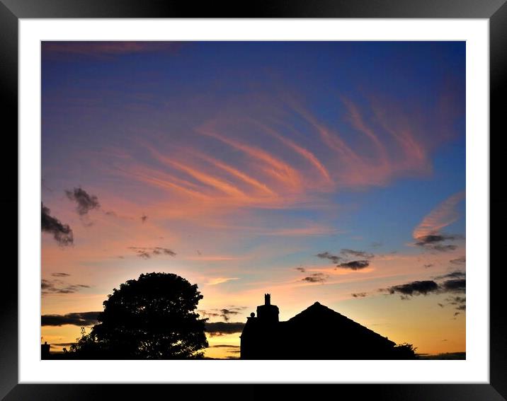 Silhouette Sunset in Yorkshire Framed Mounted Print by Roy Hinchliffe