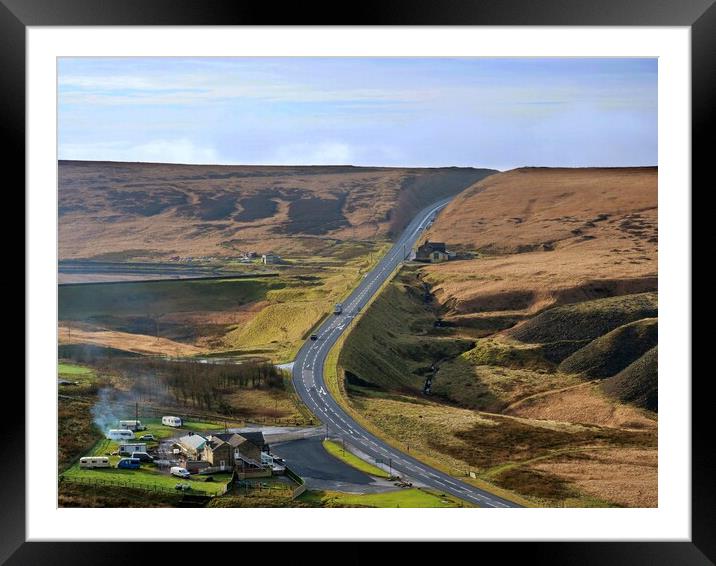 Road over the moors Framed Mounted Print by Roy Hinchliffe