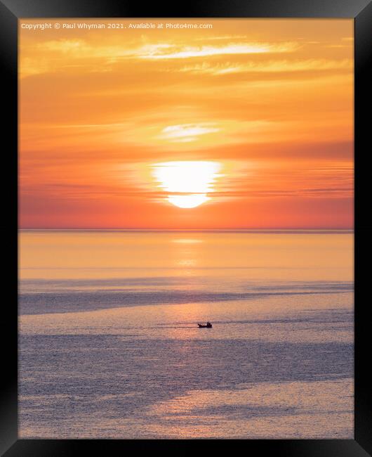 Seascape Sunrise Framed Print by Paul Whyman